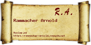 Rammacher Arnold névjegykártya