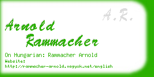 arnold rammacher business card
